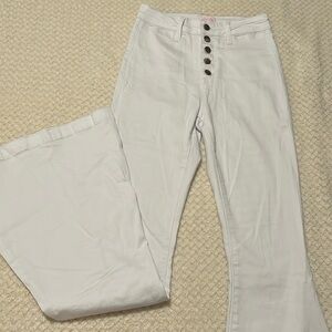 Pink Lily White Flare Jeans